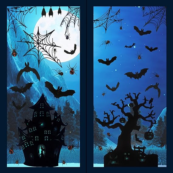 Halloween window sticker set, 6 sheets of window film