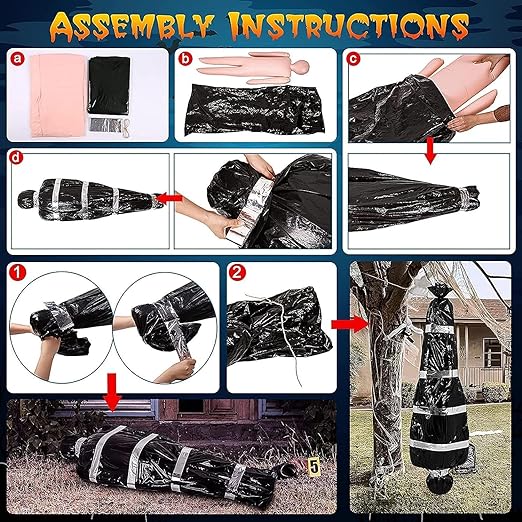 Halloween prop scary fake corpse wrapped corpse atmosphere decoration