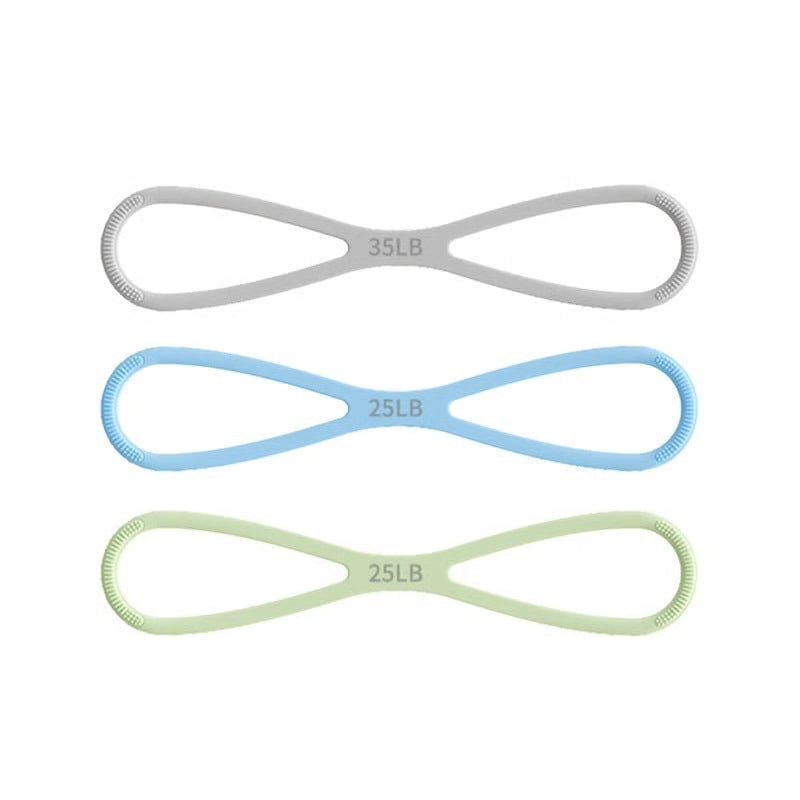8-Shaped Silicone Resistance Band with Massage Grip