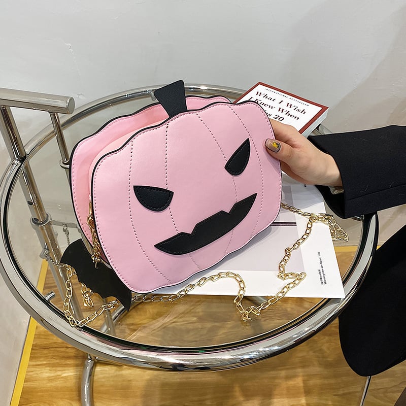 Pumpkin Shoulder Bag Halloween Devil Devil Shoulder Bag PU Leather Handbag