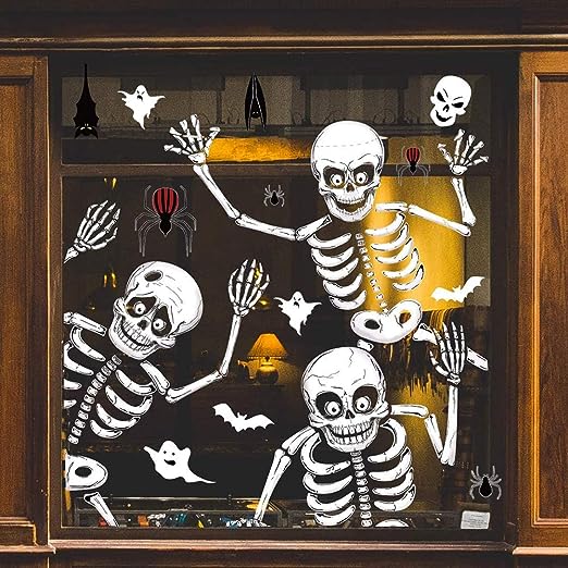 Skeleton and Ghost Window decals for Halloween