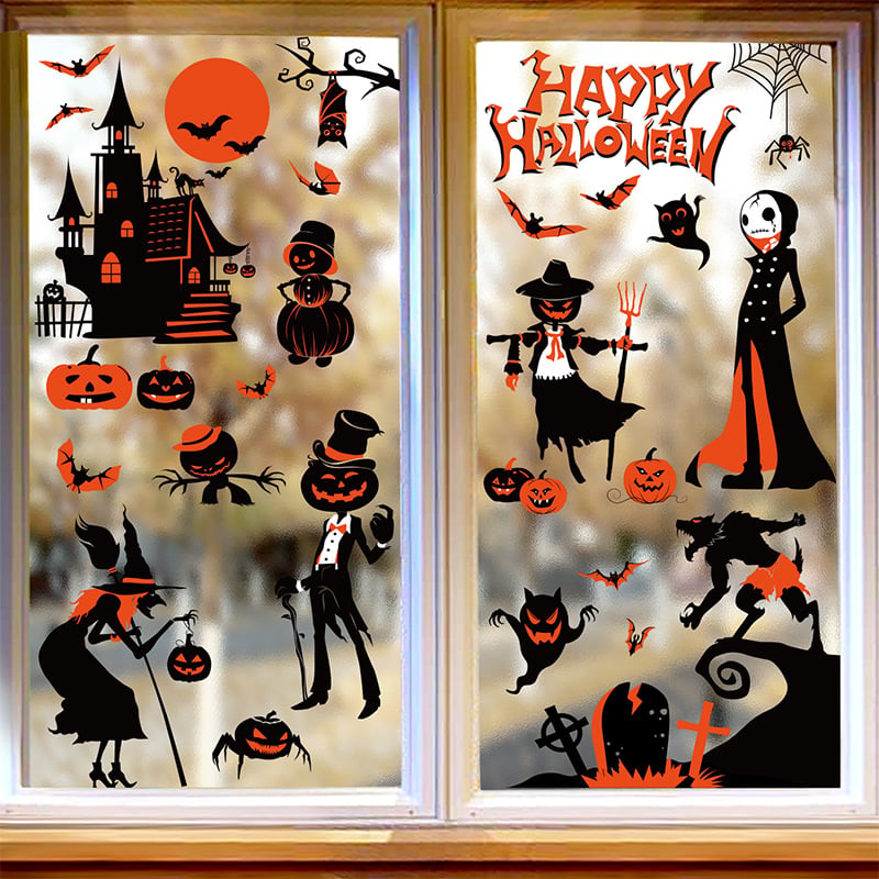 Halloween window stickers static decorative stickers