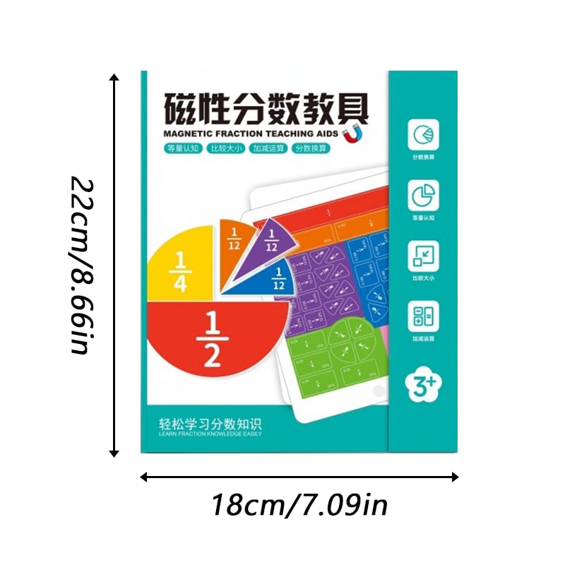 Montessori Magnetic Book Fraction Puzzle For Children