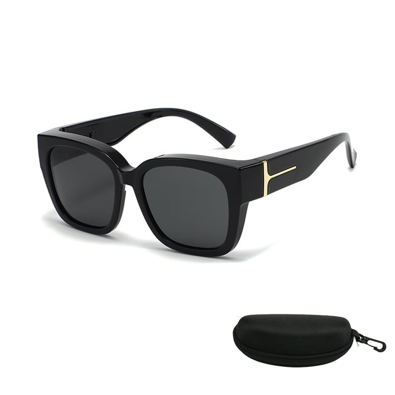 Polarized Square Sunglasses with Wrap-Around Design