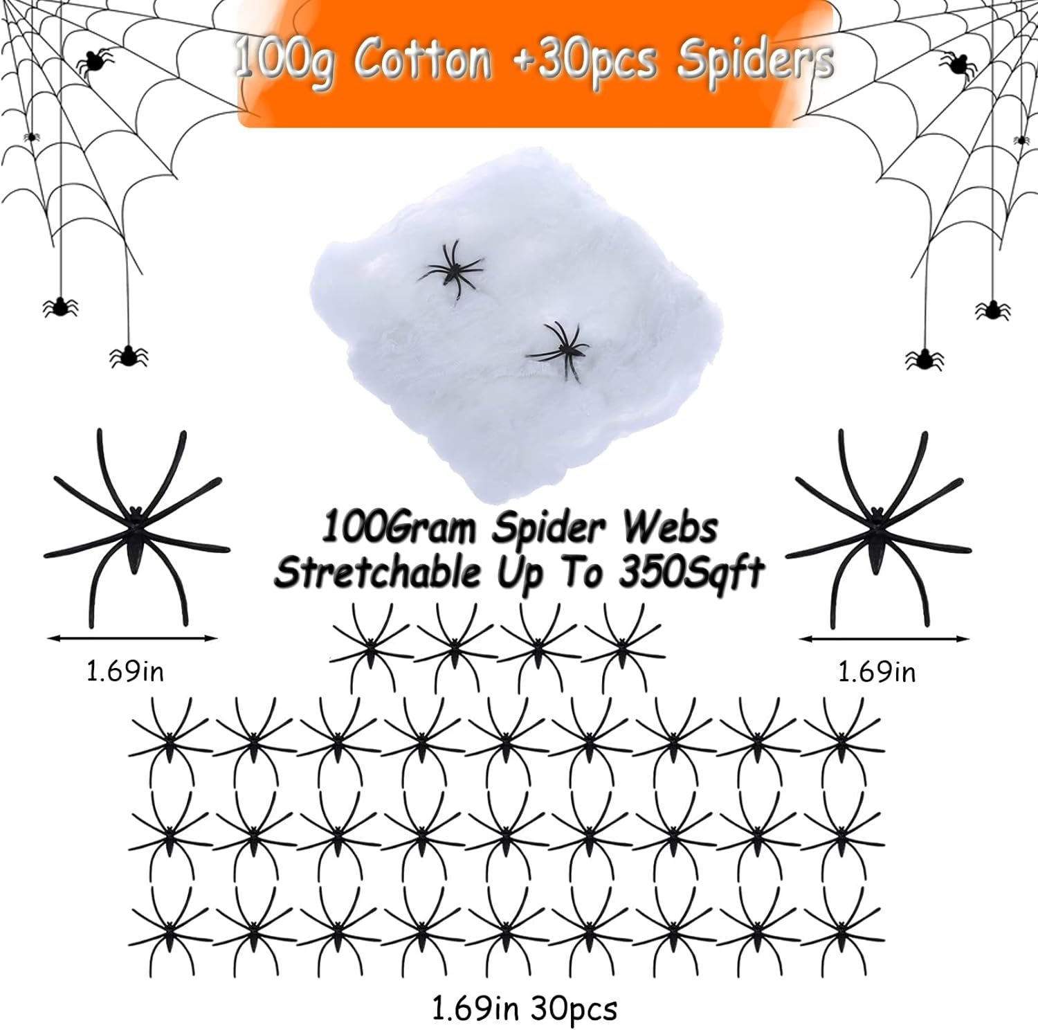 Halloween spider cotton spider web