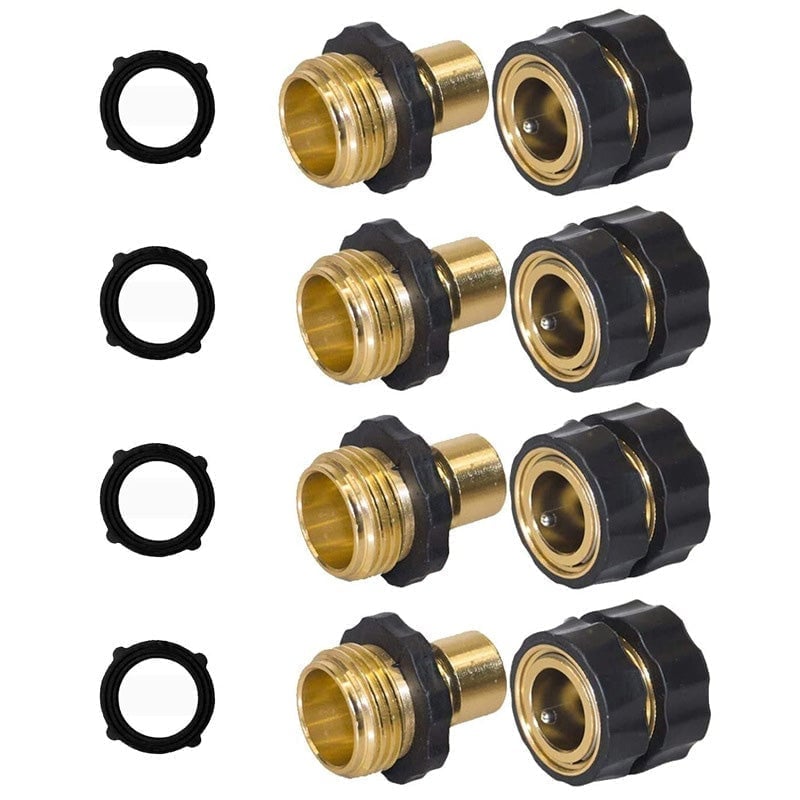 3/4 Inch Garden Hose Quick Connector 4 Sets/bag