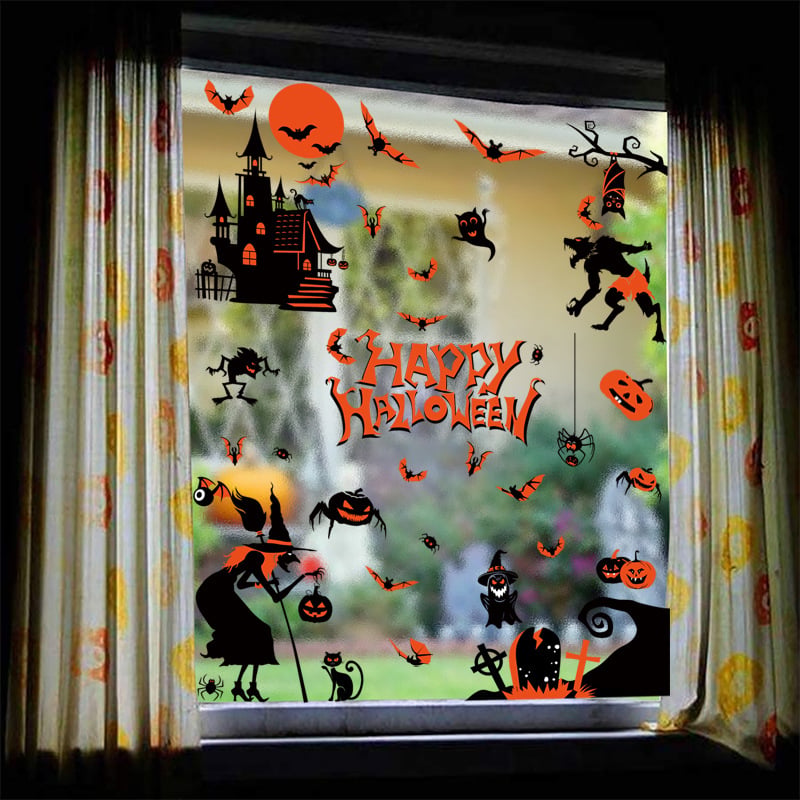 Halloween window stickers static decorative stickers
