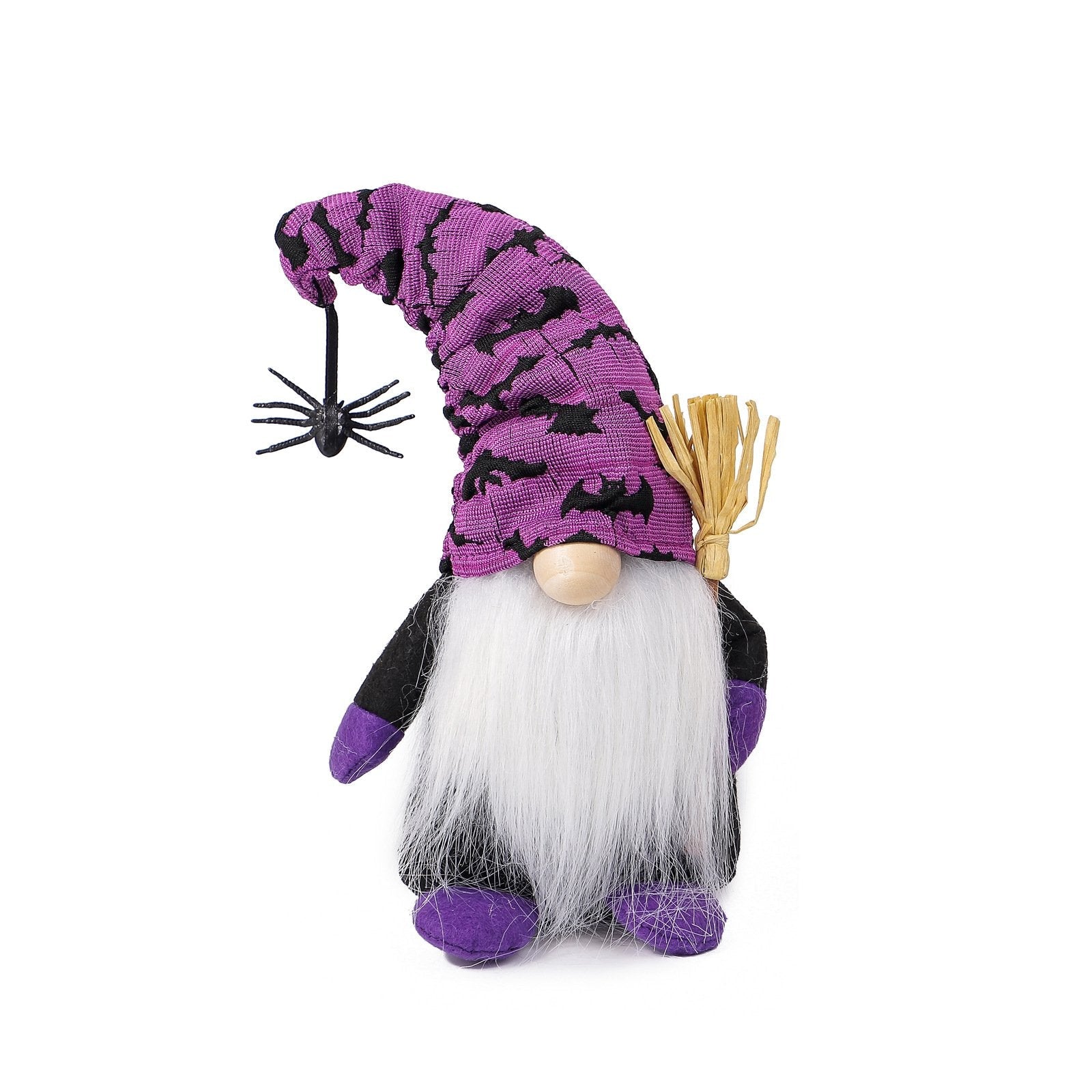 Halloween Gnome Decoration Scandinavian Nisse Doll Gnome Plush Ornament with Spider for Home Office Party