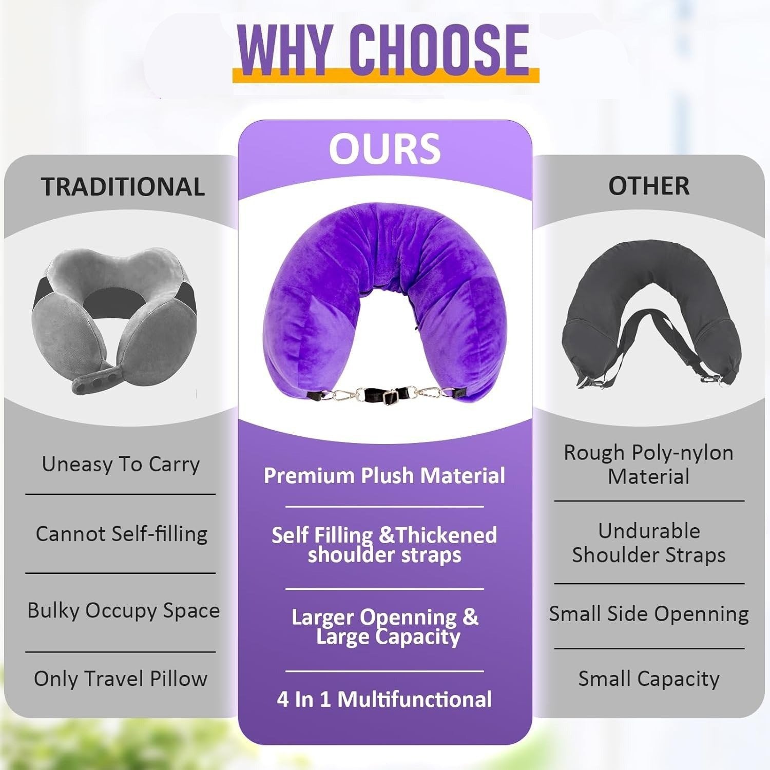 🏆Flash Sale⚡ 50K+ SOLD! Almost Gone💥Stuffable Travel Neck Pillow