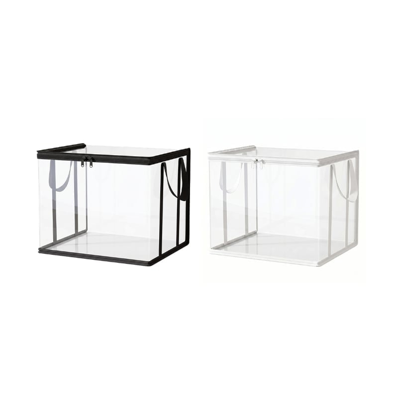 Large Clear Thick Plastic Storage Box with Hinged Lid