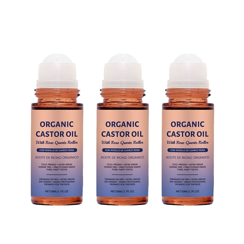 Organic Golden Castor Oil Roll-On with Rose Quartz