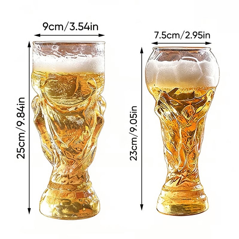 Soccer Trophy Style Beer Glass