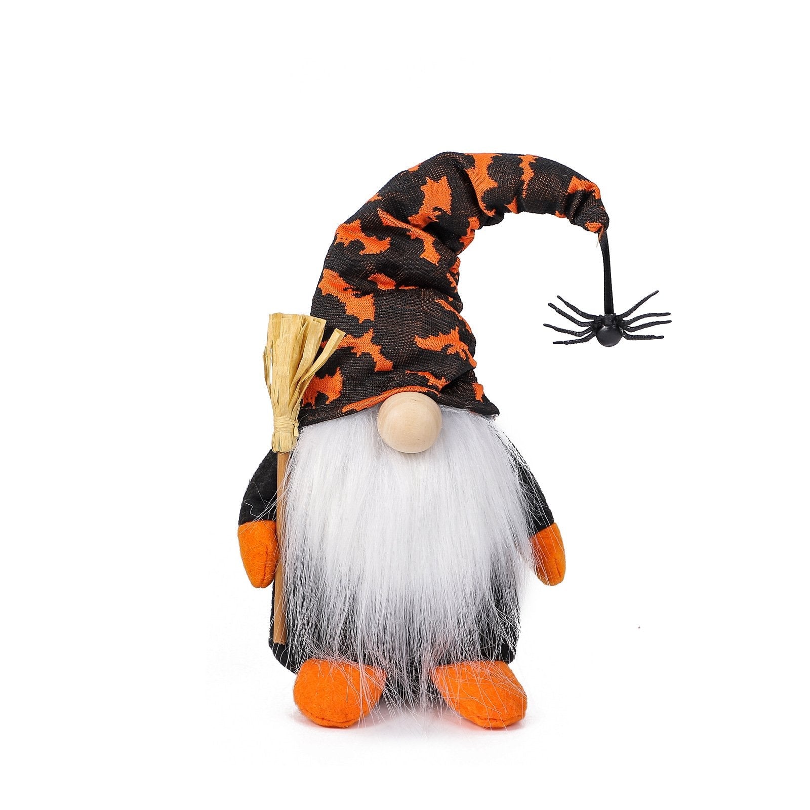 Halloween Gnome Decoration Scandinavian Nisse Doll Gnome Plush Ornament with Spider for Home Office Party