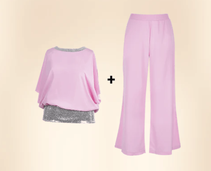 Sequined Colorblock Elegant Two-piece Set（50% OFF）