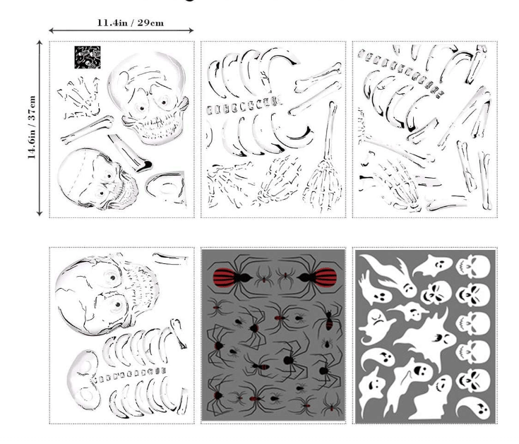 Skeleton and Ghost Window decals for Halloween