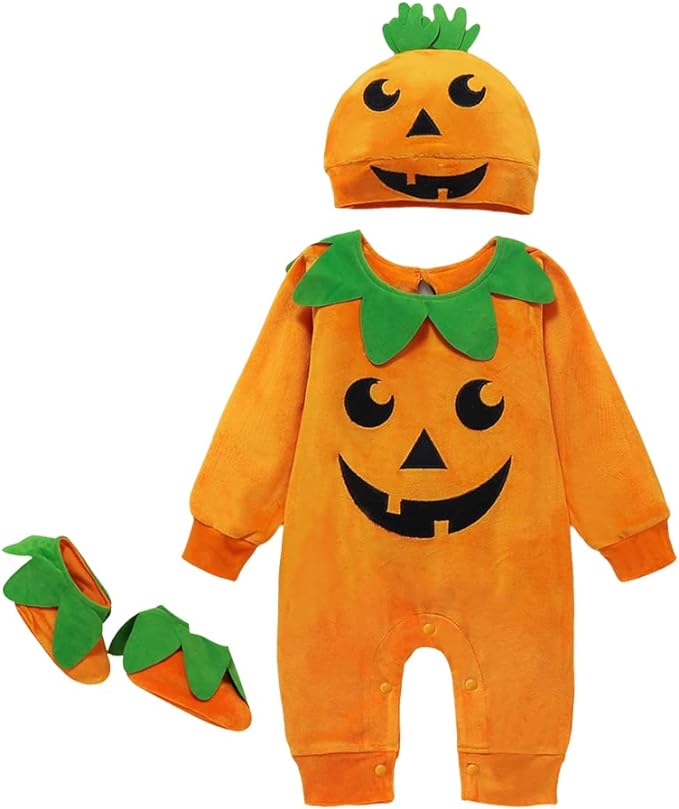 Halloween children's pumpkin jumpsuit