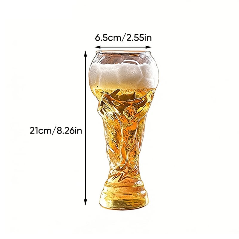 Soccer Trophy Style Beer Glass