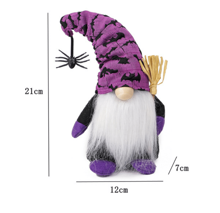 Halloween Gnome Decoration Scandinavian Nisse Doll Gnome Plush Ornament with Spider for Home Office Party