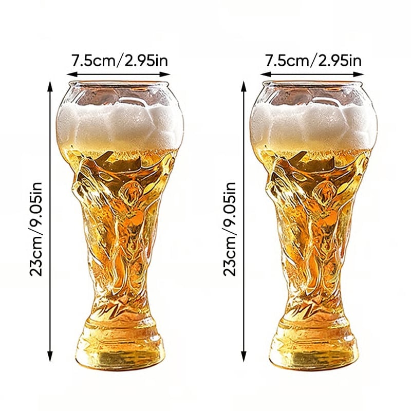 Soccer Trophy Style Beer Glass