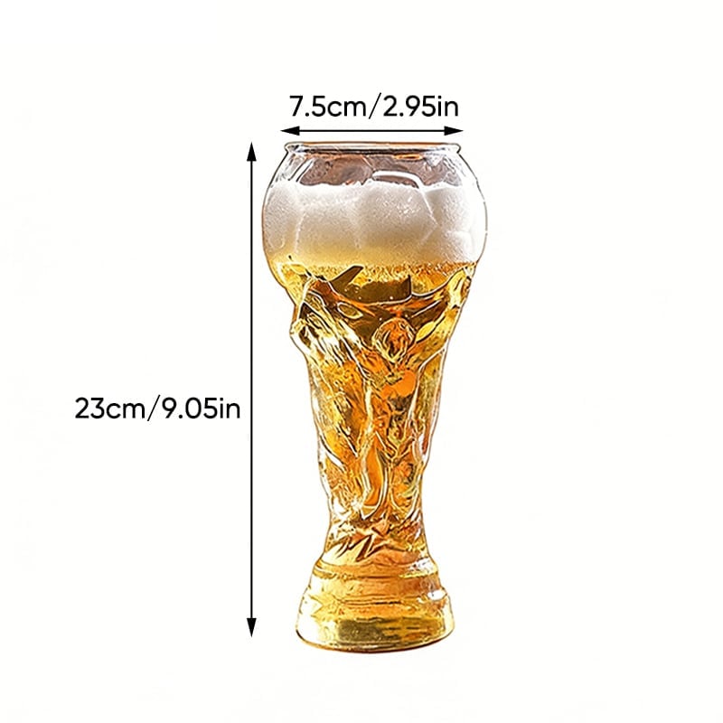Soccer Trophy Style Beer Glass